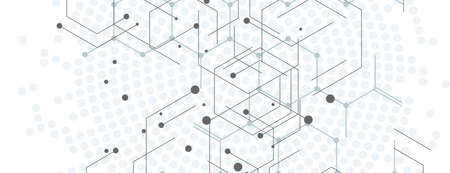 Abstract geometric background with connect hexagons
