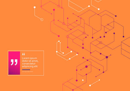 Abstract structures of a hexagonal model. Brochure design.