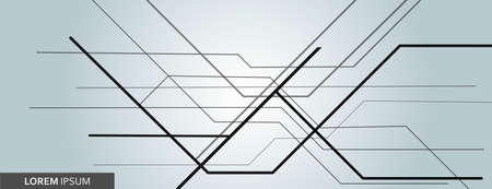 Vector abstract background with black overlapping lines for graphic design.のイラスト素材