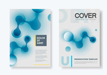 Vector design composition connects abstract shapes for annual report and brochure template and layout and booklet cover advertising.のイラスト素材