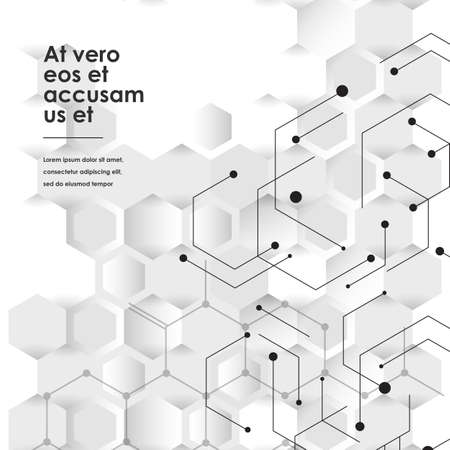 Hexagons connect background and abstract science design. Vector illustration.のイラスト素材