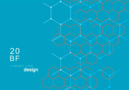 Abstract geometric background, Hexagon connection trend design.のイラスト素材