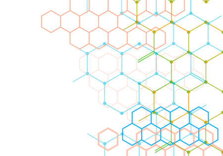 Abstract geometric background, Hexagon connection trend design.のイラスト素材