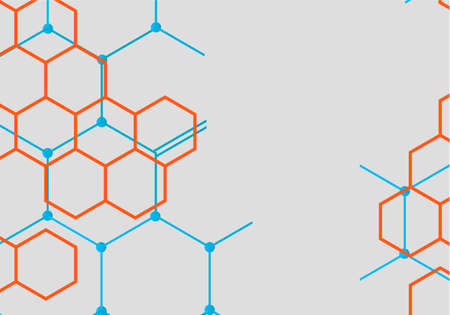 Abstract background with connect hexagons. Vector illustration