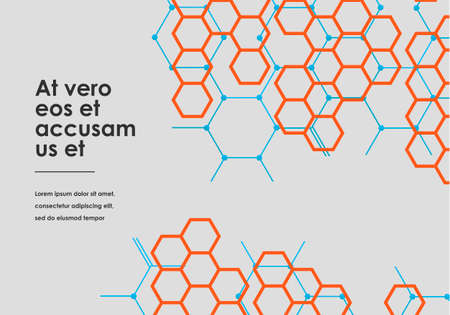 Abstract geometric background, Hexagon connection trend design