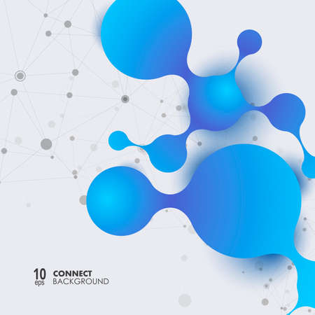 Vector illustration design template. Science and medicine abstract background with connection molecules and atomsのイラスト素材