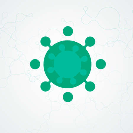 Icon with virus icon on white background. Bacteria, virus vector line iconsのイラスト素材