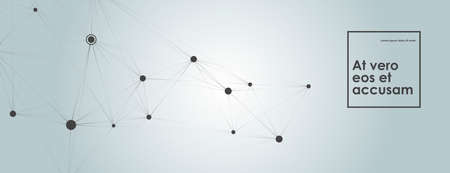 Vector banner template with molecular compound with dots and lines.のイラスト素材