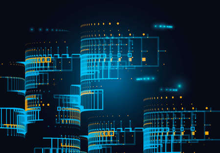 Finance and Trade Zone of the modern city night background