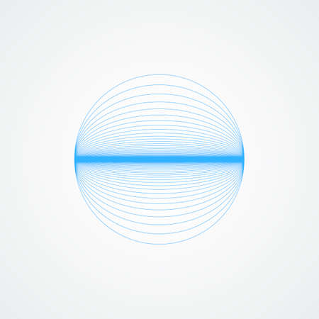 Vector shiny sphere.circle with blue lines in blue on a white backgroundのイラスト素材