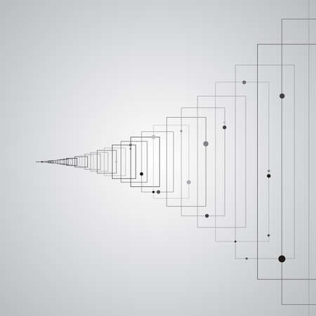 Connect lines squares. Abstract geometric pattern. Digital communication. Vector illustration design. Creative geometric wallpaperのイラスト素材