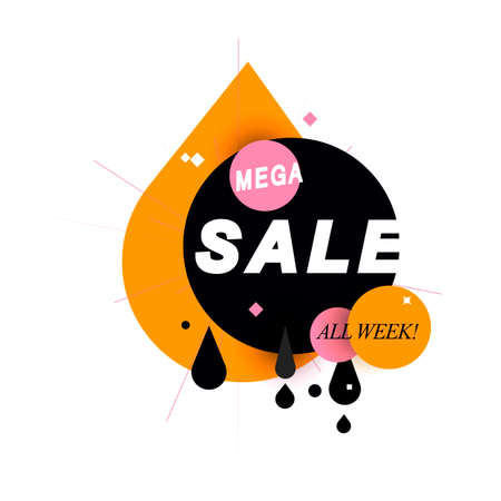 Mega discount. Creative banner illustrationのイラスト素材