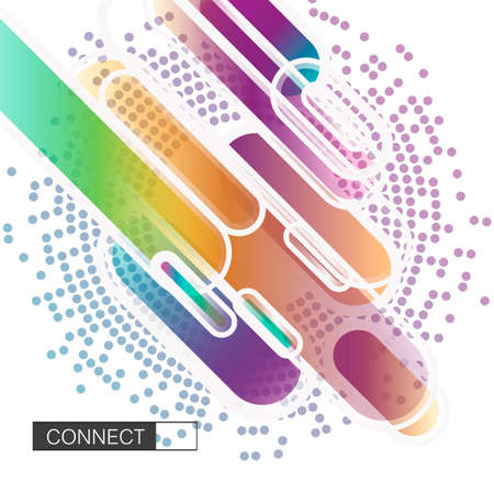 Abstract dynamic geometric background. Flat dynamic shapes connect. Vector illustrationのイラスト素材