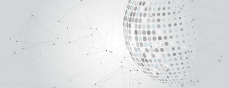 Vector halftone circle. Modern artistic illustration pattern. Graphic element banner backgroundのイラスト素材