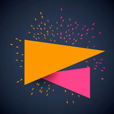 Two triangles orange pink. Fun modern geometry background.のイラスト素材