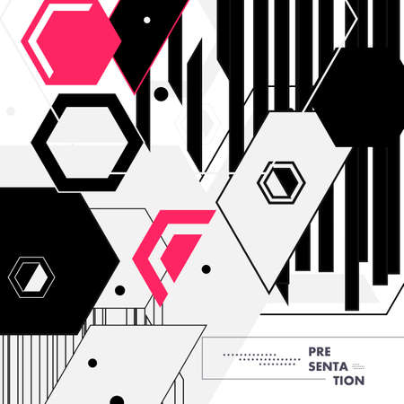 Lines, great design for any purposes. Technology abstract art background. Abstract modern hexagonal pattern. Information technology. Social networkのイラスト素材