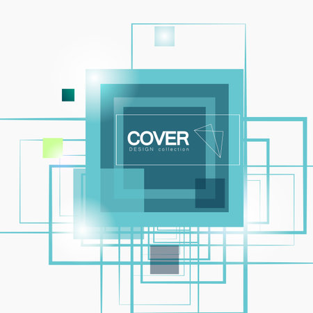 Modern abstract brochure template with squares lines. Colorful geometric background, vector illustration. Abstract vector backgroundのイラスト素材