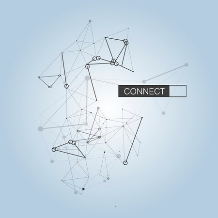 Modern vector with connection modern design. Minimal interior decoration concept. Communication symbol. Decorative line style. Network connection structure. Web designのイラスト素材