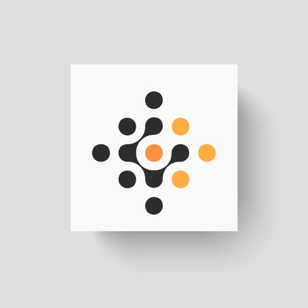 Modern molecular network sign, great design for any purposes. Template design. Modern vector illustration. Data science concept. Business concept. Digital science technology conceptのイラスト素材