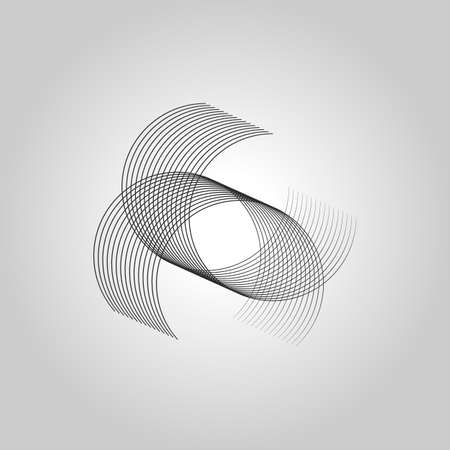 Line art brochure on white backdrop. Vector illustration icon. Modern trendy poster. Futuristic cover designのイラスト素材