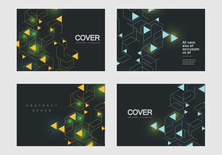 Abstract template with hexagons. Vector illustration template design. Communication network. Global social network. Abstract background banner. Isolated vector illustrationのイラスト素材