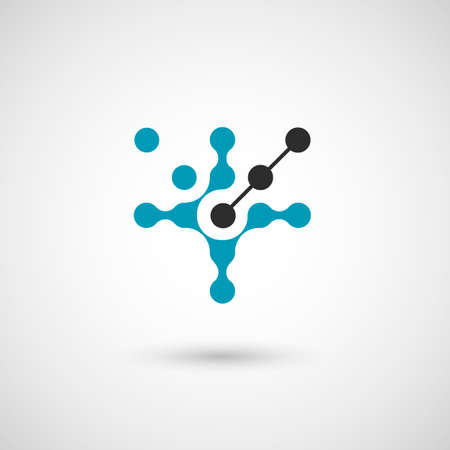 Abstract molecular network sign for concept design. Vector illustration template. Social media sign icon. Internet technology. Social media web element. Abstract vector backgroundのイラスト素材