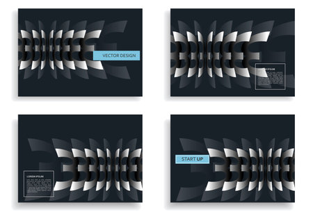 A4 abstract color paper art illustration set. Vector design cover layout for banners presentations flyers posters and otherのイラスト素材