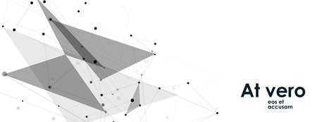 Banner with connect shapes in modern style on light background. Creative decoration. Technology...