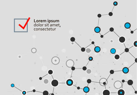 Modern illustration with science molecule connectivity for medical design. Scientific research concept. Network connection structure. Abstract icon. Future technology. Biotechnology conceptのイラスト素材