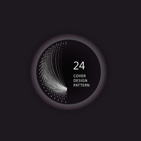 Abstract vector background, round futuristic wavy. Circle shape. Chaotic lines. Abstract waveのイラスト素材