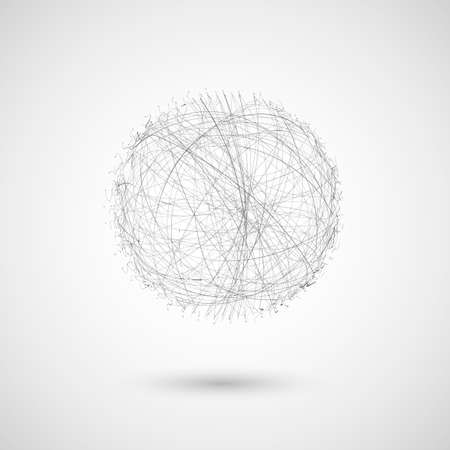 Circle with connected lines. Graphic design for structure innovation matrix. Vector Illustrationのイラスト素材