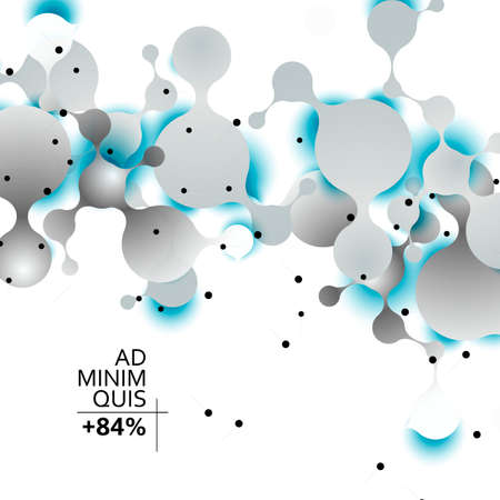 Atom chemistry shape science vector illustration. Abstract molecule designのイラスト素材