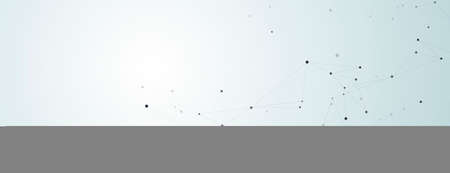 Abstract polygonal with connecting dots and lines. Connection science background. Global business concept biology patternのイラスト素材