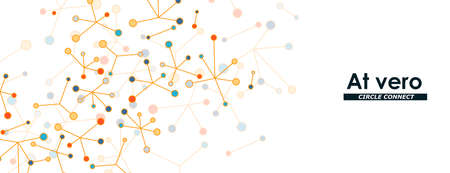 Triangle futuristic science structure. Polygonal vector design. Web design illustration. Connect color lines and dotsのイラスト素材