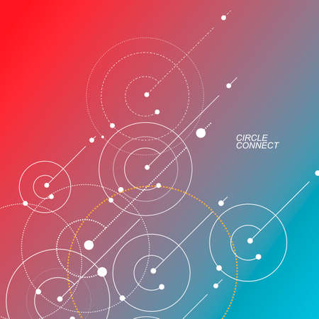 Connect lines background. Network circles dots. Abstract connection element. Vector graphic design Communication patternのイラスト素材
