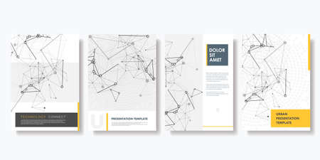 Card on white backdrop. Business technology concept. Vector template. Business card. Circle shape template illustration. Cover connection template. Poster designのイラスト素材