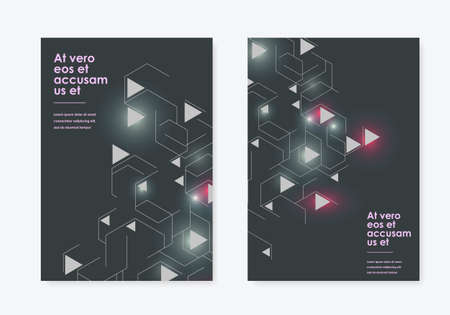 Business card. Global network connection. Geometric background. Technology network vector...
