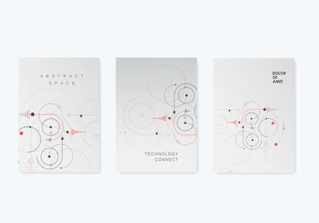 Abstract background with circles and dots. Connect technology vector. Brochure cover template