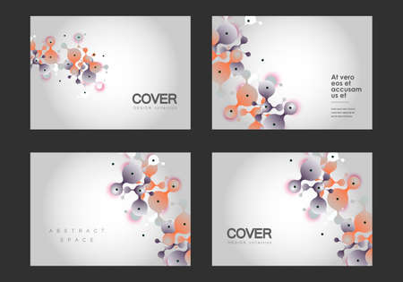 Vector abstract background. Molecular medical atom design. Science medicine illustration conceptのイラスト素材