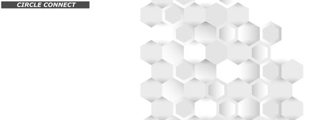 Vector banner design. White background with hexagon pattern. Hexagons geometric element concept networkのイラスト素材