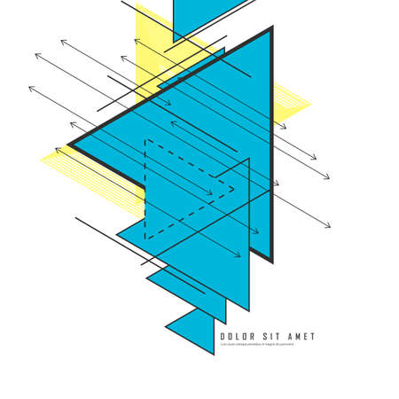 Triangle pattern with lines. Vector design. geometrical, Future science geometric shapes