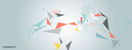 Abstract connection technology. Vector connect polygonal design. Social data community. Digital...