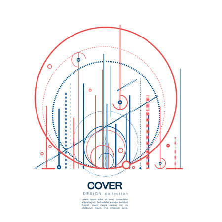 Circles connect graphic background. Technological vector design with circles and lines. Design data abstract networkのイラスト素材