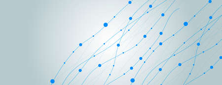 Smooth wavy lines with dots. Vector horizontal illustration. Imitation sea and abstract forms....