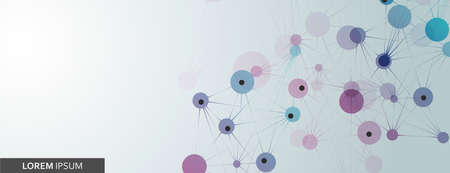 Vector banner design template. Connecting dots and lines. Geometric abstract backgroundのイラスト素材