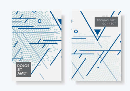 Abstract cover design brochure. Minimal shapes composition. Vector patterns with triangles and lines