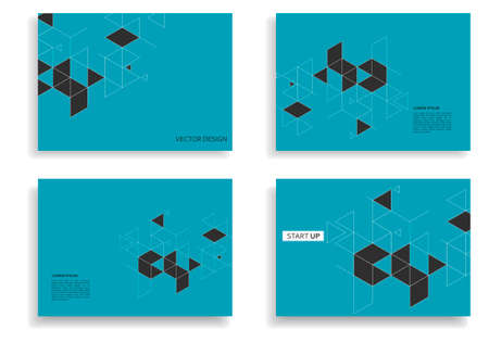 Minimalistic triangles shape graphic. Vector futuristic texture design. Template style posterのイラスト素材