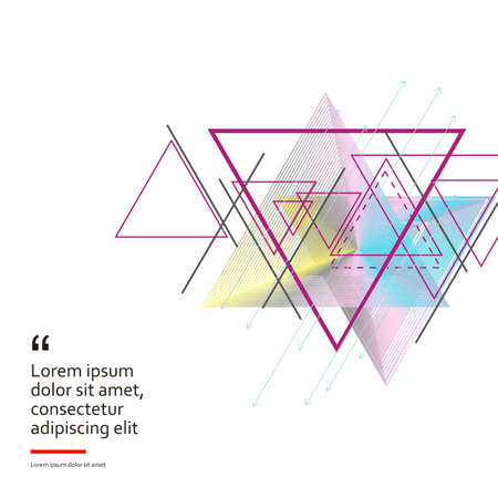 Abstract template pattern shapes decoration. Vector triangles element. Modern technology...