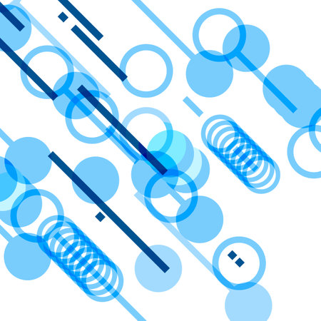 Abstract dynamic diagonal lines and circles background. Vector illustrationのイラスト素材