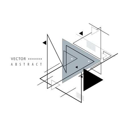 Vector abstract geometric pattern. Triangular futuristic shapes cool pattern. Modern decorative backgroundのイラスト素材